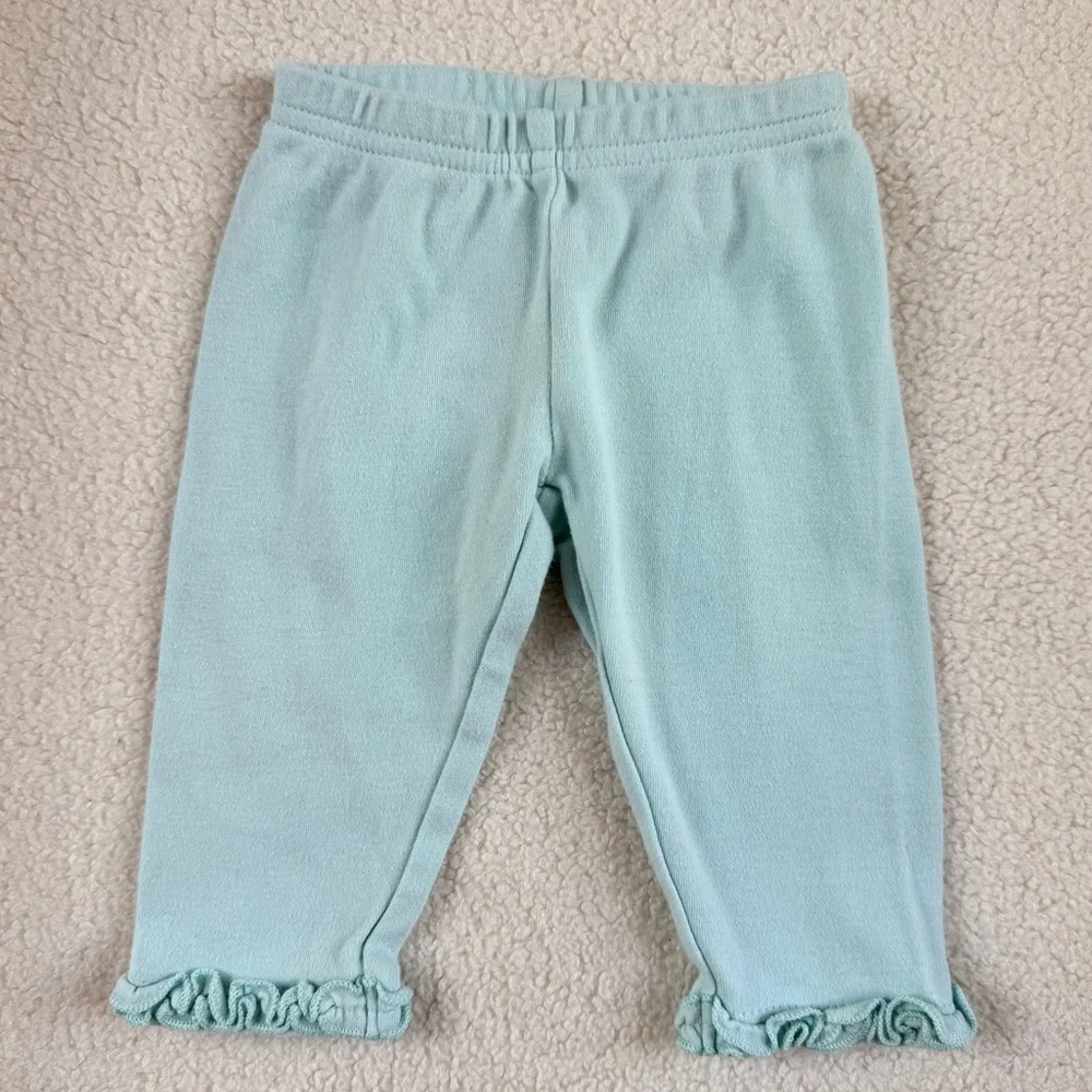 Sea Foam Blue Ruffle Hem Pants